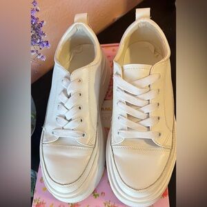 Princess Polly White Lace-Up Sneakers